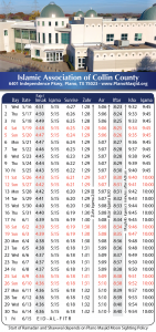 Ramadan Calendar for Planomasjid 2018