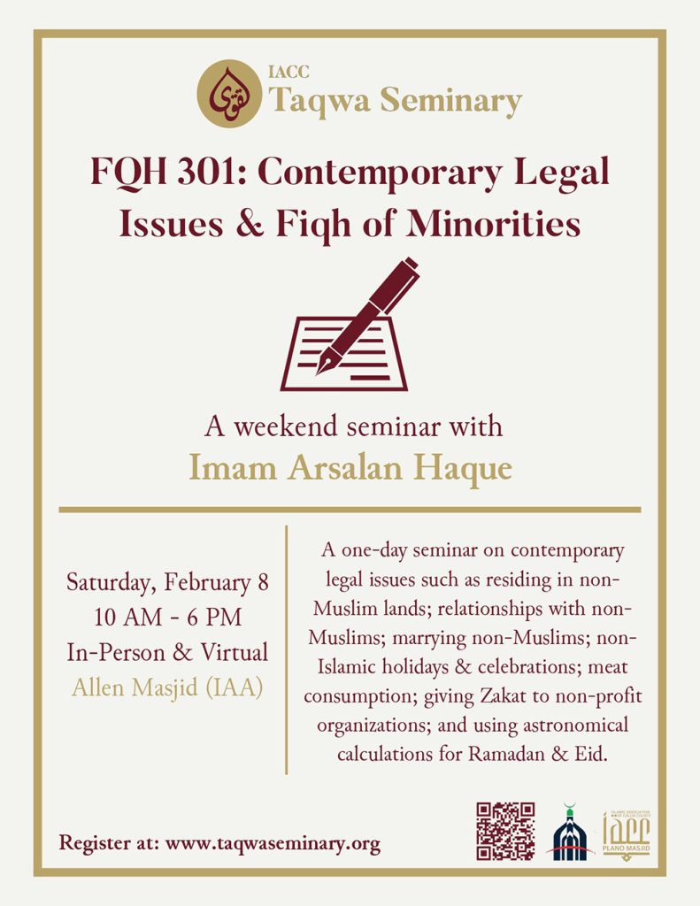 Contemporary Leagal Issues and Fiqh of Minorities