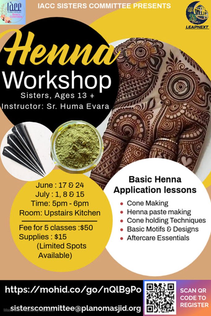 henna workshop sisters -ages 13+
