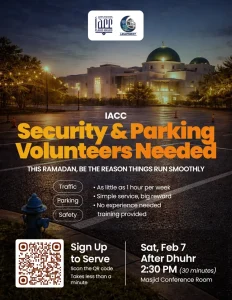 security and parking volunteers needed