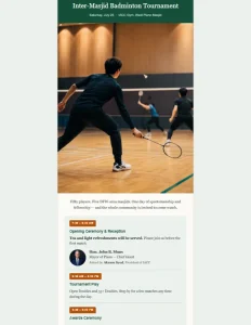 inter masjid badminton tournament