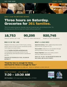 three hours on saturday groceries for 361 families