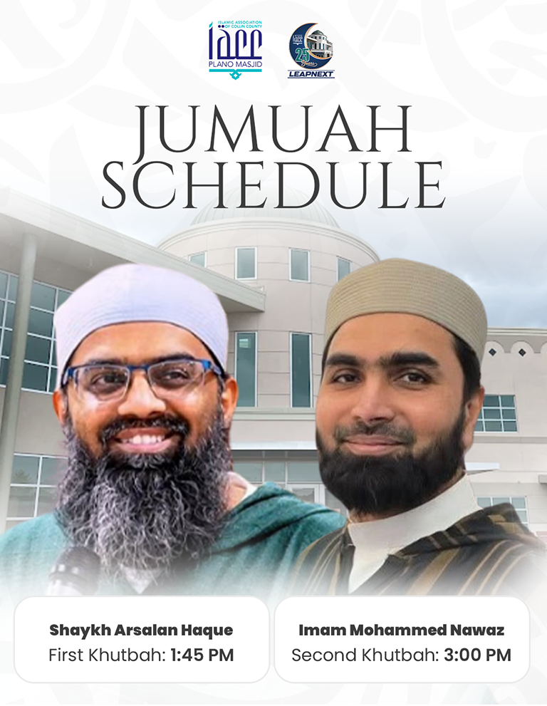jumuah schedule 10-09-2026